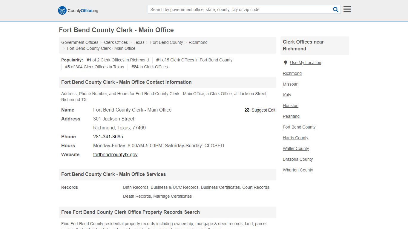 Fort Bend County Clerk - Main Office