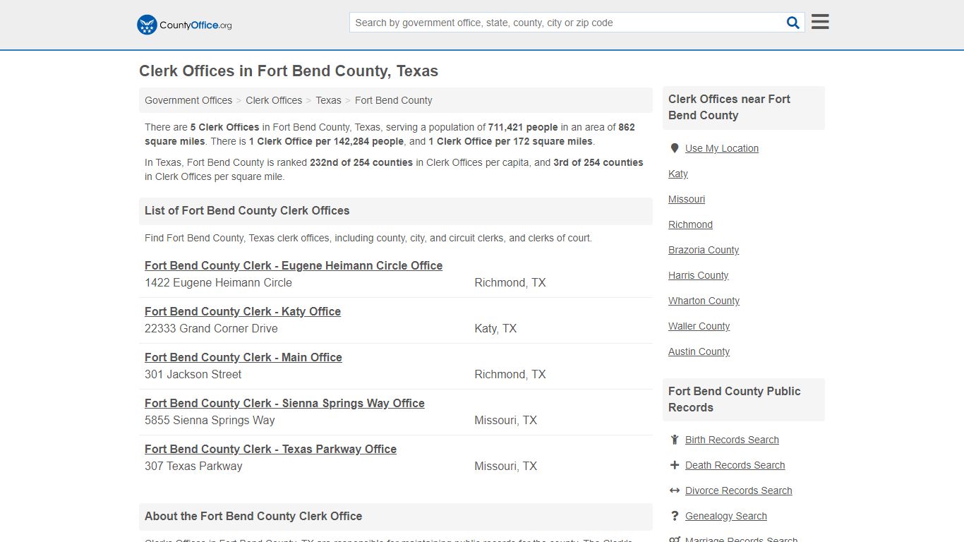 Clerk Offices - Fort Bend County, TX (County & Court Records)